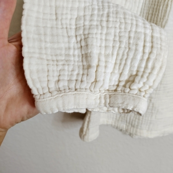 madewell Smocked Swing Top sz S cream - Picture 5 of 9